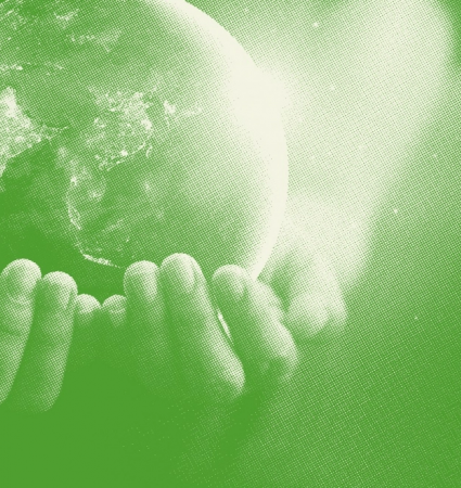 Hands holding the Earth representing Dalkia’s commitment to the planet as energetic services company